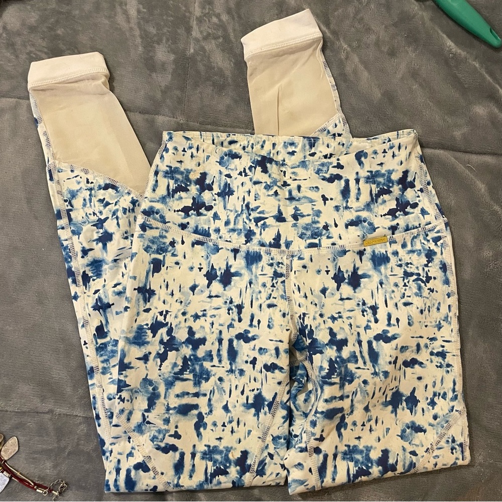 Cleo Harper blue and white mesh leggings xs